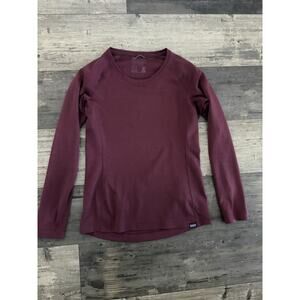 Patagonia Capilene Performance Baselayer Shirt Womens Large Burgundy Long Sleeve
